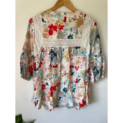 Zafina size 10 floral top - clothing tops blouse - clothing & fashion - designer clearance - top women’s apparel