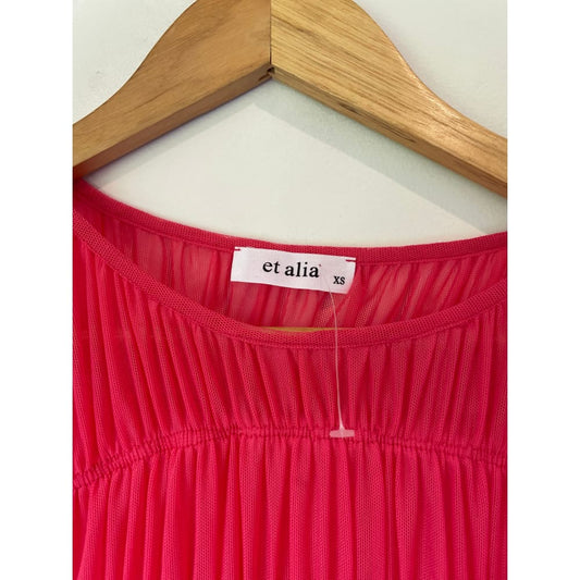 Et alia size xs sheer rouched dress with slip - dresses clothing & fashion - designer clearance - dresses women’s