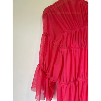 Et alia size xs sheer rouched dress with slip - dresses clothing & fashion - designer clearance - dresses women’s