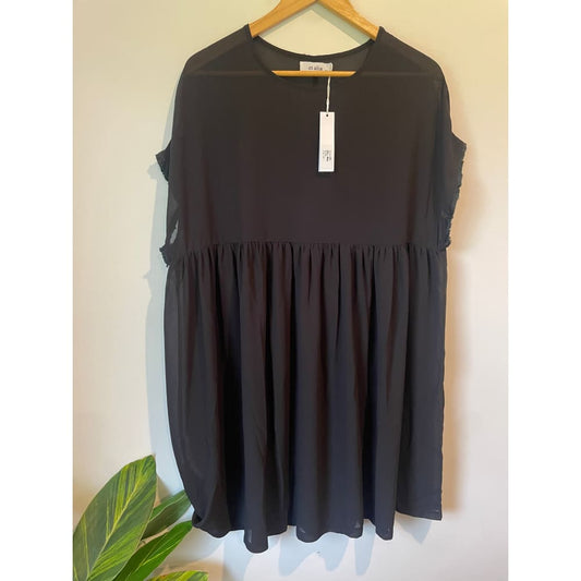 Et alia size xs fray sleeve sheer dress - dresses clothing & fashion - designer clearance - dresses women’s apparel