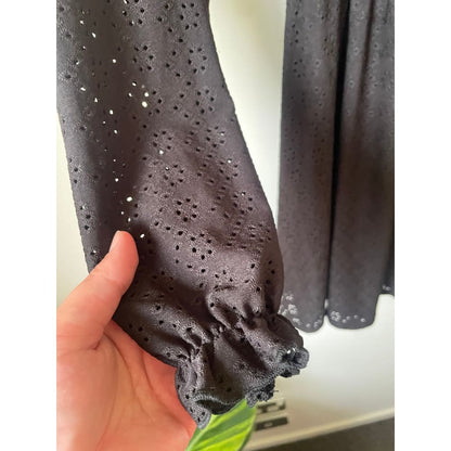Oasis size m / 10 black lace look dress - dresses clothing & fashion - designer clearance - dresses women’s apparel