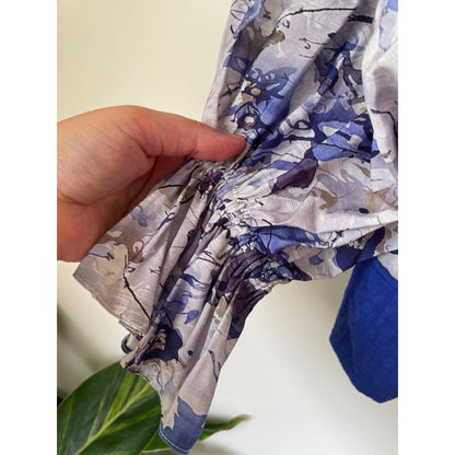 Et alia size xs/8 blue floral top - clothing tops blouse - clothing & fashion - designer clearance - top women’s apparel