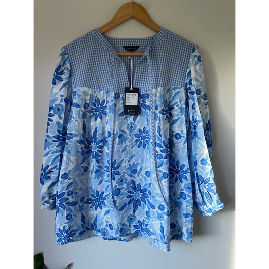 Zafina size 10 floral top - clothing tops blouse - clothing & fashion - designer clearance - top women’s apparel