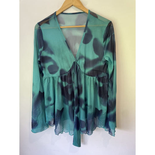 Brand new 2xl mesh top - 2xl - blouses blouse - clothing & fashion - long sleeve - top women’s apparel
