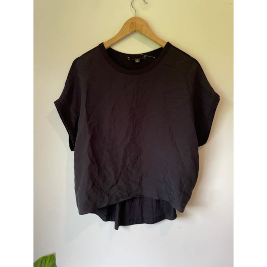 Next mixed-fabric top – size 10 (brand new cut-label modal blend & jersey) - t-shirts blouse - bnew label cut branded