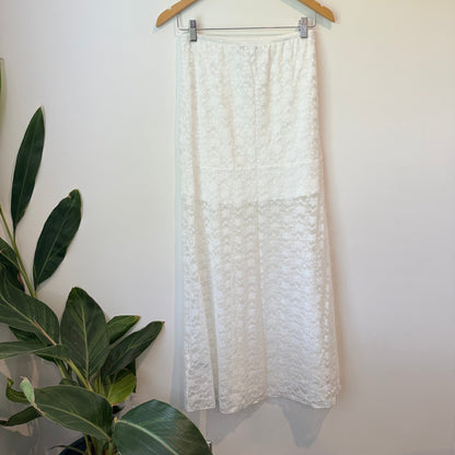 Next size 12 white lace midi skirt - skirts bottom women’s apparel
