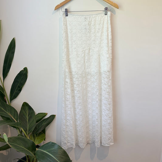Next size 12 white lace midi skirt - skirts bottom women’s apparel