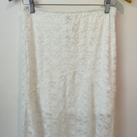 Next size 12 white lace midi skirt - skirts bottom women’s apparel