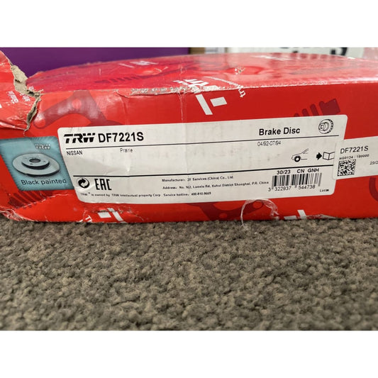 Trw disc brake rotor 257.2mm x 24 min - df7221s - motor vehicle braking car parts & accessories - disc brake rotor car