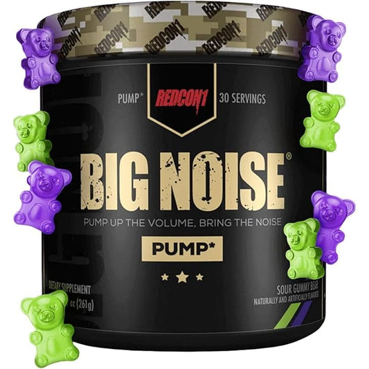 Redcon1 big noise non stim preworkout sour gummy bear 30 servings - herbal supplements health and wellness