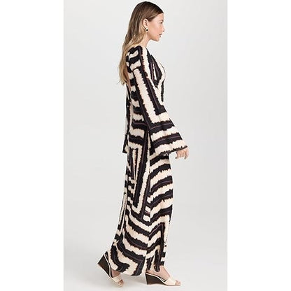 Seven wonders size l azure maxi dress noria print - dresses top women’s apparel