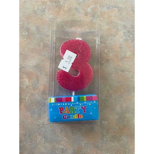 Number 3 candle - birthday candles party supplies - seasonal & holidays decorations seasonal & holidays decorations