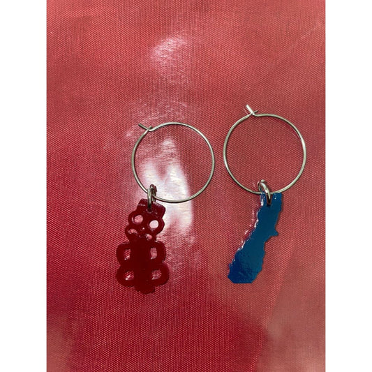 Nz hoop earrings with acrylic nz icon charms - earrings earrings - jewelry fashion accessories