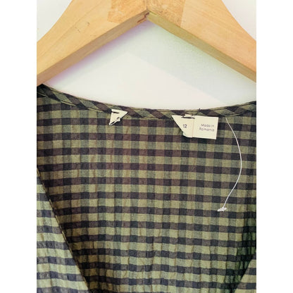 Oasis gingham top – size 12 (brand new cut-label cotton blend) - blouses blouse - bnew label cut branded clothing