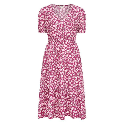 Mountain warehouse size 16 oasis womens midi tiered dress - berry - dresses top women’s apparel