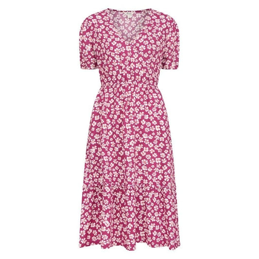 Mountain warehouse size 16 oasis womens midi tiered dress - berry - dresses top women’s apparel