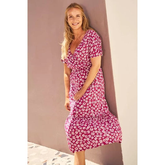 Mountain warehouse size 16 oasis womens midi tiered dress - berry - dresses top women’s apparel