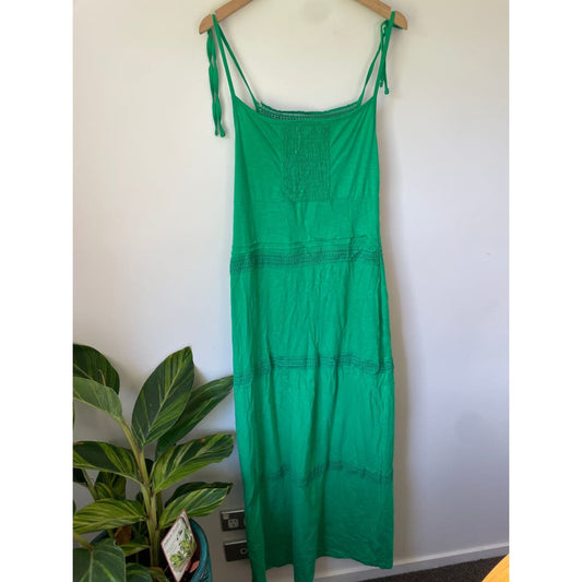 Oasis slub cotton maxi dress – size 10 (brand new cut-label has tear at back) - dresses bnew label cut branded clothing