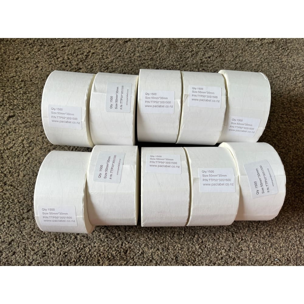 10x paclabel thermal transfer labels ultra glossy white sku:ttp50*30s1500 - labels & tags stationery