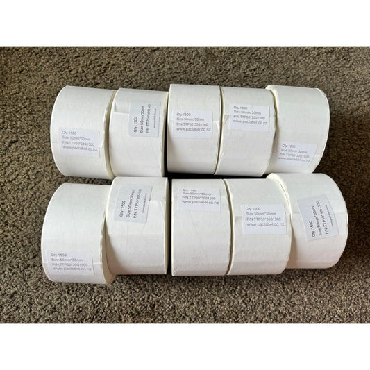 10x paclabel thermal transfer labels ultra glossy white sku:ttp50*30s1500 - labels & tags stationery