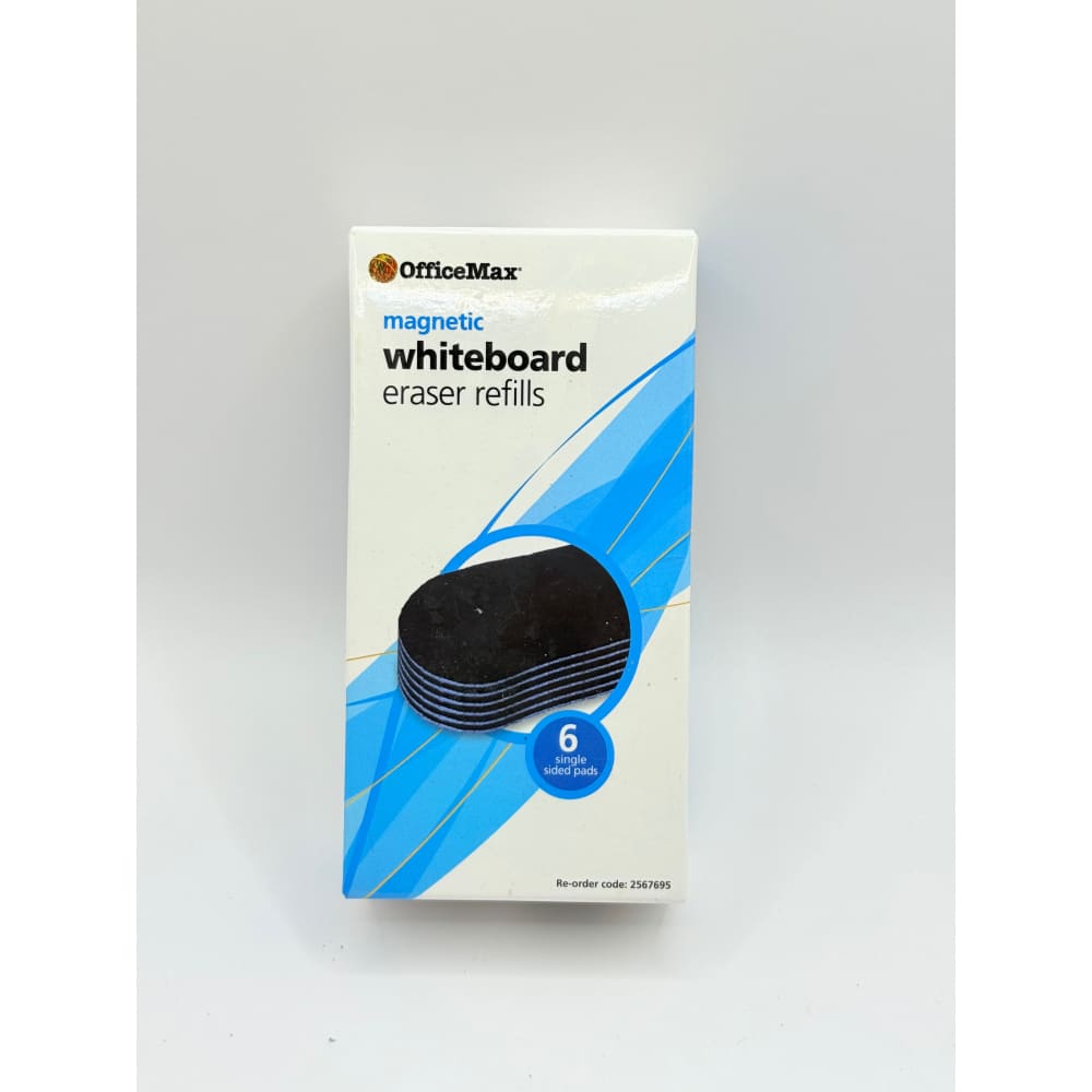 Officemax magnetic whiteboard eraser refills 6 single sided pads - dry-erase boards stationery