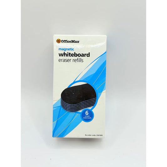 Officemax magnetic whiteboard eraser refills 6 single sided pads - dry-erase boards stationery