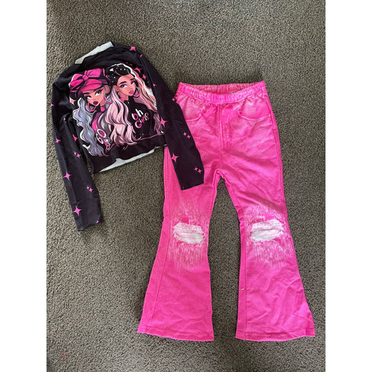 Shein kids size 6y doll top & pink pants - outfit sets baby clothing - clothing & fashion - kids - set children’s