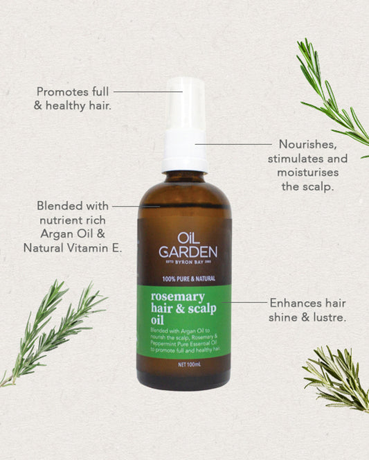 Oil garden rosemary hair & scalp oil – 100ml pure & natural - hair care health and wellness
