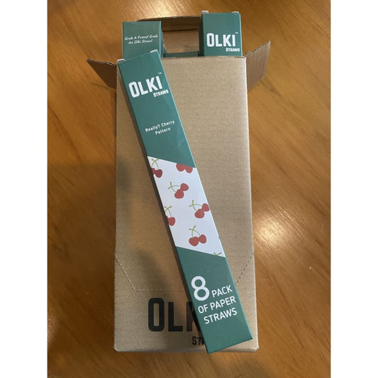 Bulk lot of 288 cherry pattern paper straws - drinking straws & stirrers home & living - kitchen & cooking - straws