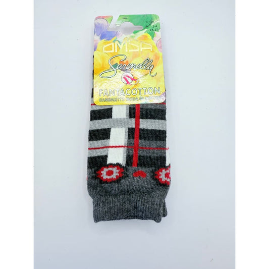 Omsa size 24–2 serenella fantacotton girl’s fashion cotton socks fumo - socks women’s shoes