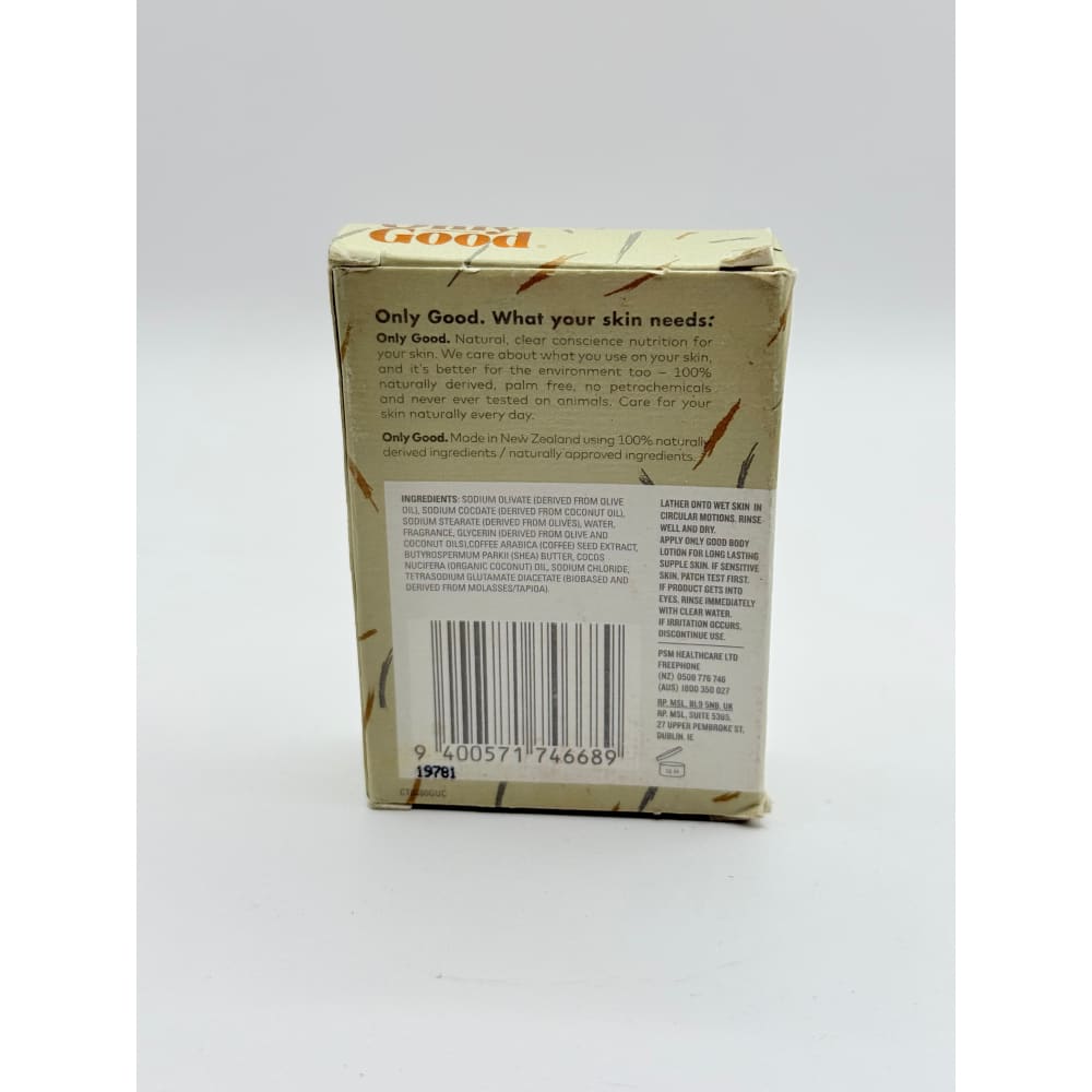 Only good replenishing coffee coconut & shea butter natural body bar 80g - bar soap health and wellness