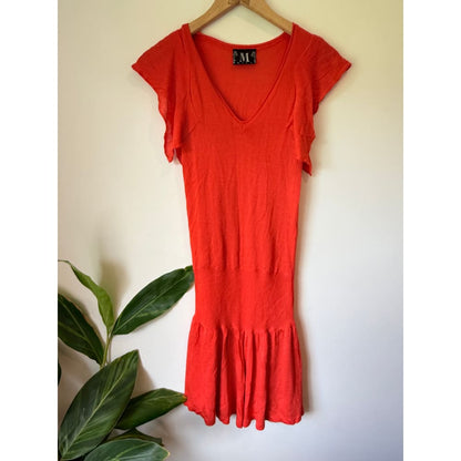 Mill size 6 orange knit mini dress - dresses condition: used - top women’s apparel