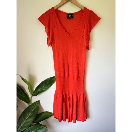 Mill size 6 orange knit mini dress - dresses condition: used - top women’s apparel