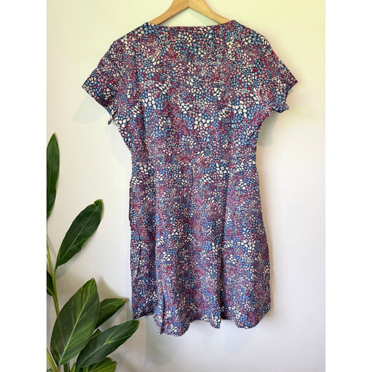 Mountain warehouse size 16 orchid print ss womens uv protective dress blue - dresses top women’s apparel