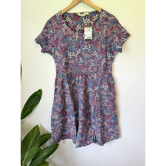 Mountain warehouse size 16 orchid print ss womens uv protective dress blue - dresses top women’s apparel