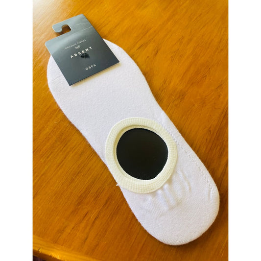 Absent organic cotton white no-show socks - osfa - socks underwear & basics men’s apparel