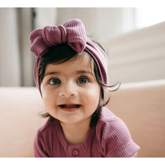 Jamie kay baby organic cotton modal lilian headband - grape - headbands baby essentials