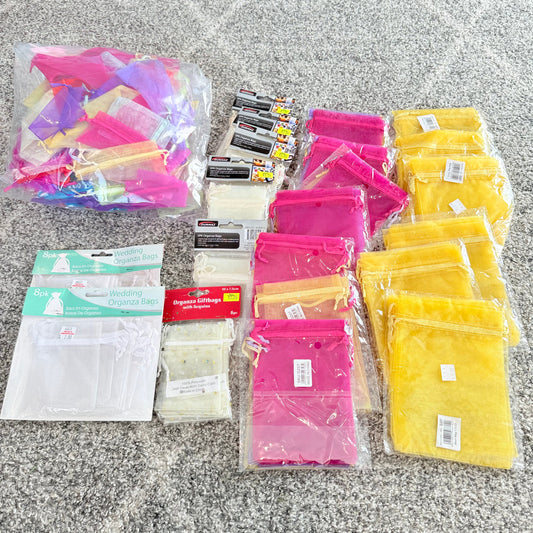 Organza gift and favor bags bulk pack assorted sizes and colours - gift bags seasonal & holidays decorations