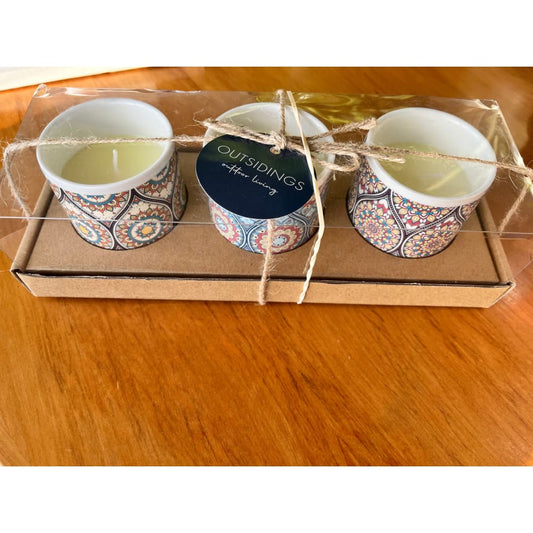 Outsidings vesper citronella 3-piece candle set multicolored - candles home&living materials