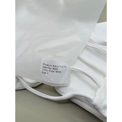 Oxyfit size l allure crop v2 polar white - crop tops special categories women’s apparel