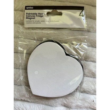Anko 4-pack paintable heart canvas fridge magnets - refrigerator magnets home&living materials