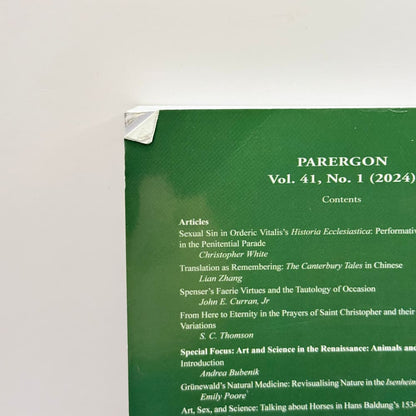 Parergon vol. 41 no. 1 (2024) - academic papers & studies what’s new printed media
