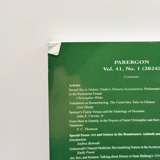 Parergon vol. 41 no. 1 (2024) - academic papers & studies what’s new printed media