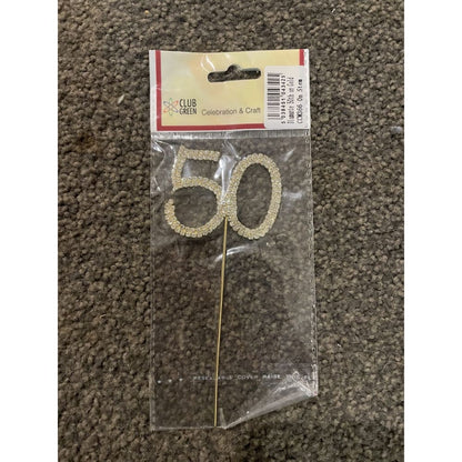 50 gold & diamanté cake topper - party supplies cake decor - home & living - kitchen & cooking home&living materials