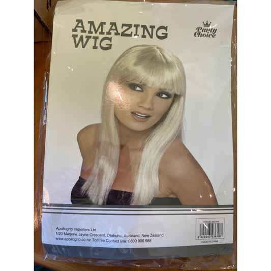 Party choice ’amazing wig’ - straight blonde - wigs seasonal & holidays decorations