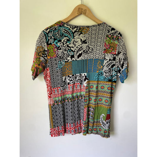 Mesmerise size m mosaic print top - t-shirts condition: used - top women’s apparel