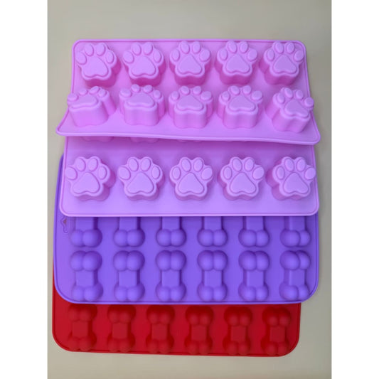 4 pack dog paw & bone silicone mold set - kitchen molds home&living materials