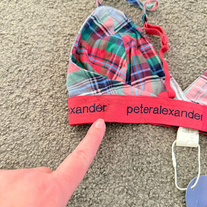 Peter alexander tartan bralette – red and green plaid – size small – brand new with minor mark rrp $45.99 - bras baby