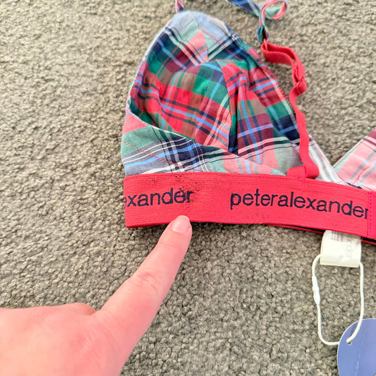 Peter alexander tartan bralette – red and green plaid – size small – brand new with minor mark rrp $45.99 - bras baby