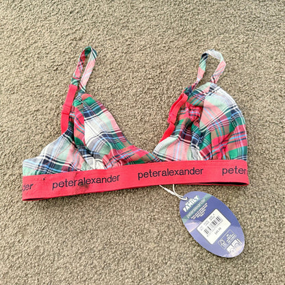 Peter alexander tartan bralette – red and green plaid – size small – brand new with minor mark rrp $45.99 - bras baby